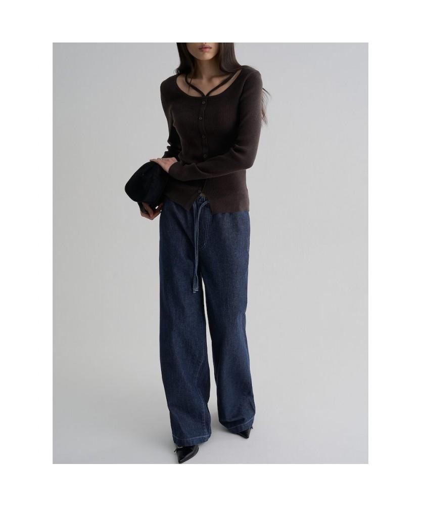 8SECONDS Rib Neck Strap Pullover Brown