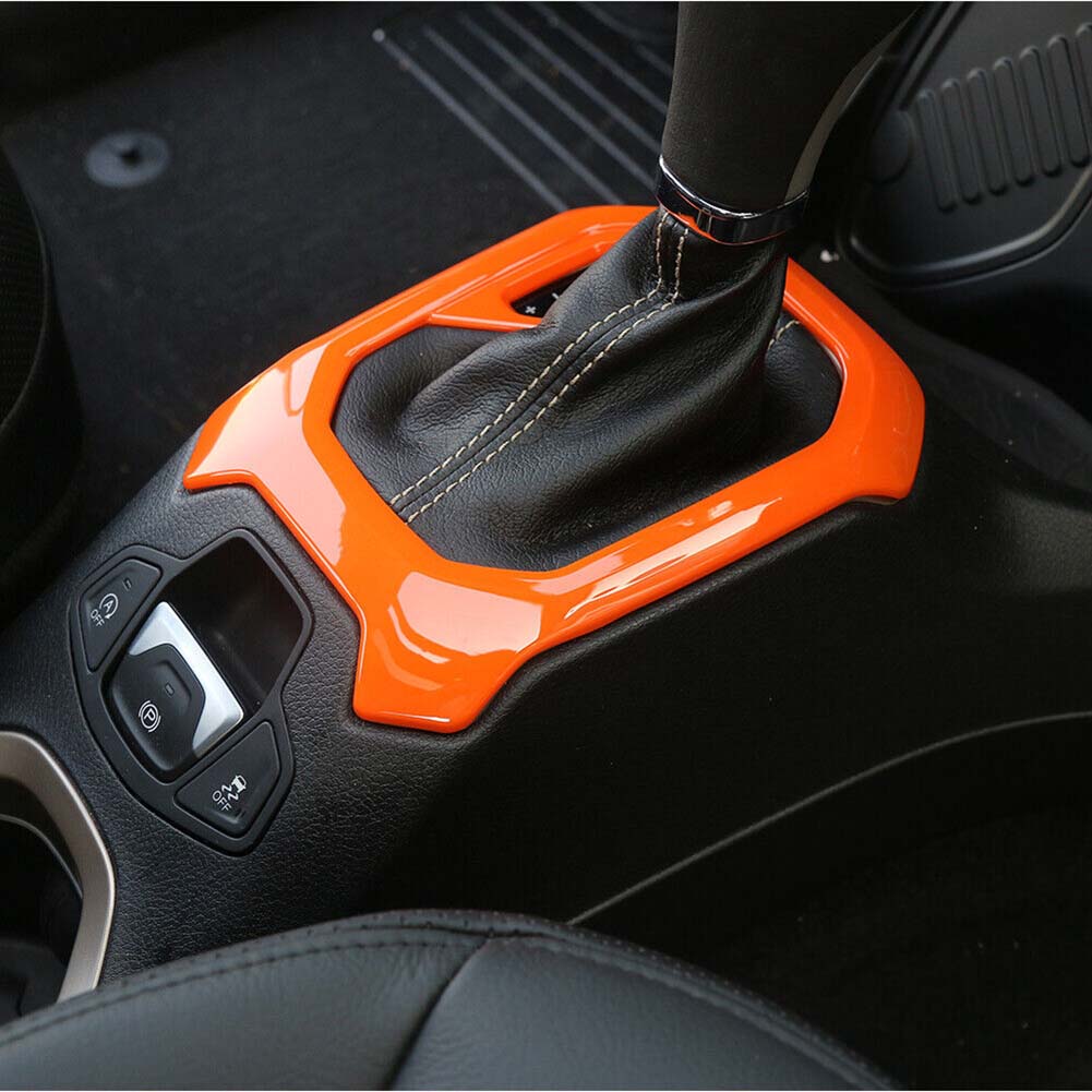 Dekorasjon for girpaneeldeksel i midtkonsollen for bil ABS-plast oransje for Jeep for RENEGADE 2016+ biltilbehør
