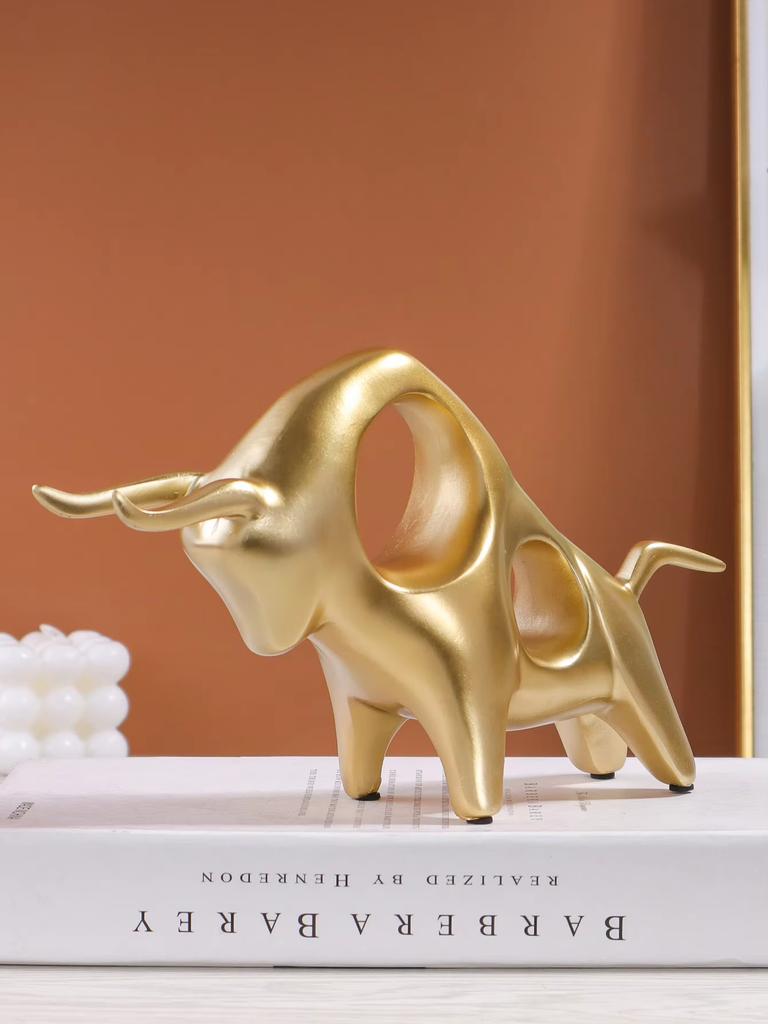 Golden Bull Resin Set Resin Sculpture Home Decor Party Decoration Living Room Bedroom Office Desktop Decor Accessories Craft