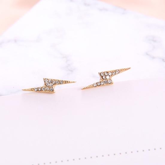 6Pairs/Set Simple Women Big Small Lighting Rhinestone Stud Earrings Jewelry