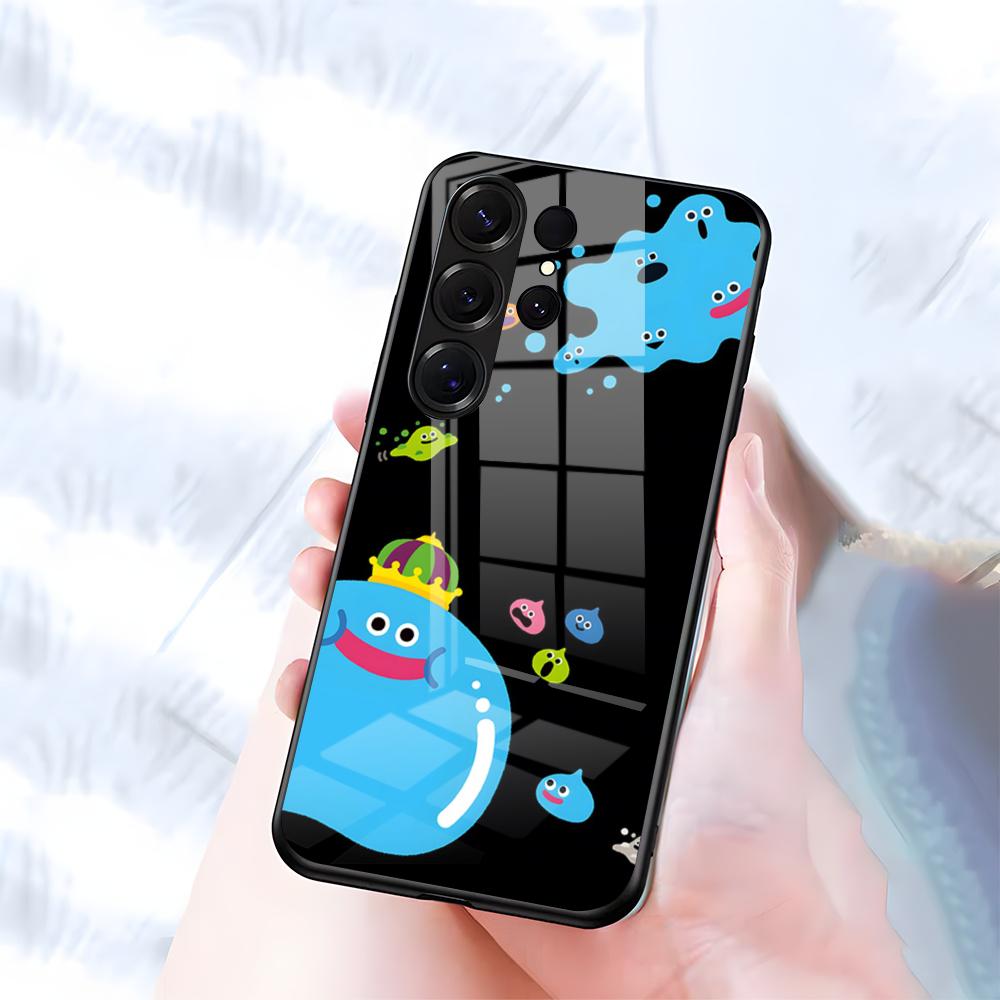 

Чехол для телефона D-dragon Q-Quest Slime для Samsung S26 S25 S24 FE S23 S22 S21 Plus S20 Ultra Note20Ultra Черная стеклянная крышка Galaxy S26 Ultra
