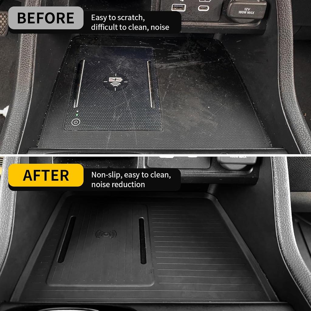 Center Console Mat Compatible With  2024 2025 Honda Pilot 2026 Passport Interior Wireless Charging Mat Center Console Anti-Slip Protector Pad