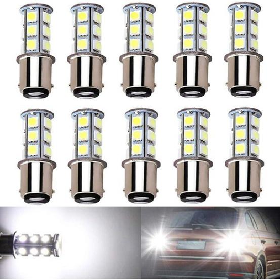 10-Pack 6500K White 1157 2057 2357 7528 BAY15D LED Bulbs 5050 18-SMD Replac