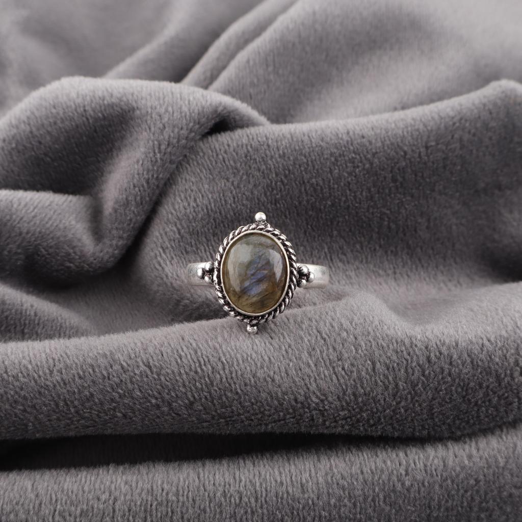 Labradorite Ring, Handmade Gemstone 925 Sterling Silver Ring Antique Jewelry, For Gift Silver Jewelry For Wedding Gift