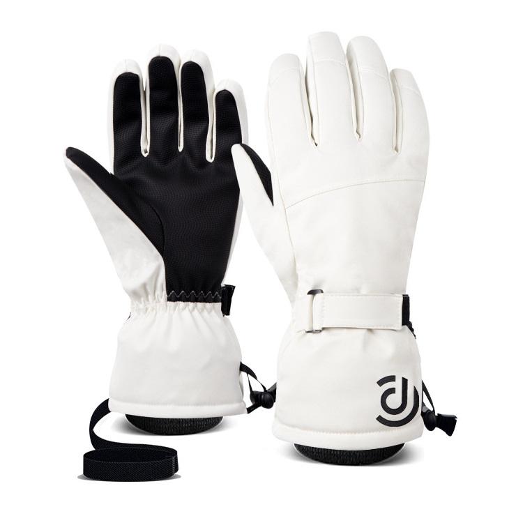Men Women Waterproof Insulated Split Finger Ski Gloves with Hand Grips and Hook & Loop Closure for Snowboarding Winter Sports