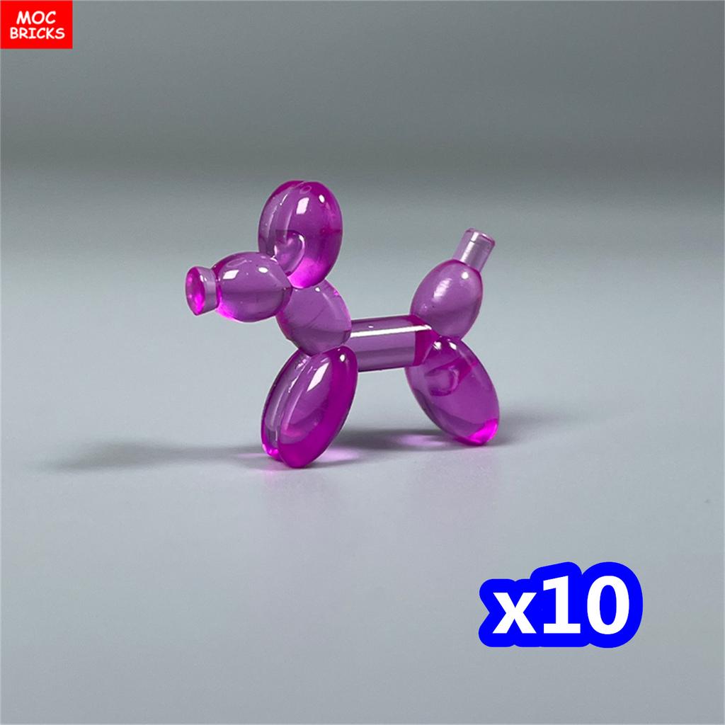 MOC Blocks Utensil Balloon Little Dog Clown Figure Wear 35692 Learning Construction Bricks Figures Birthday Gift Idea