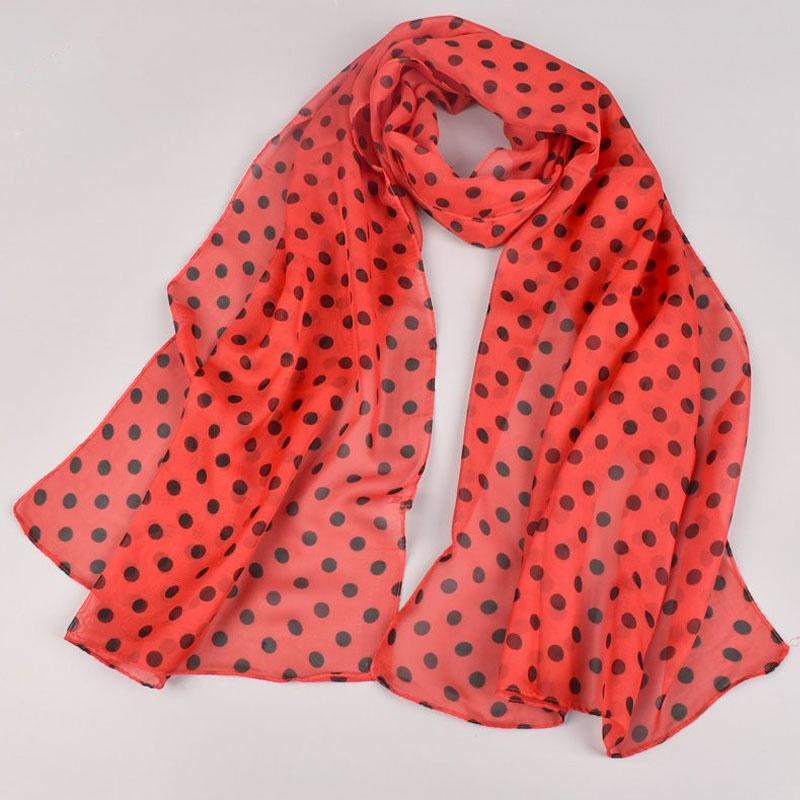 150*50cm Polka Dot Scarf Ladies Women Scarf Chiffon Scarf Soft Head Wraps Summer Sunscreen Air Conditioner Shawl Ladies Hijab
