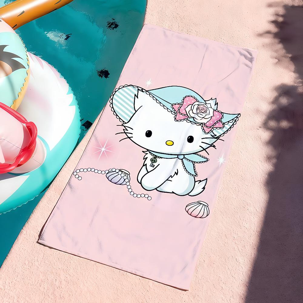 Sa Cute C-Charmmy-Kitty Cartoon Towel Quick Dry Soft Yoga Swimming Fitness Mountain Climbing Large Beach Towels