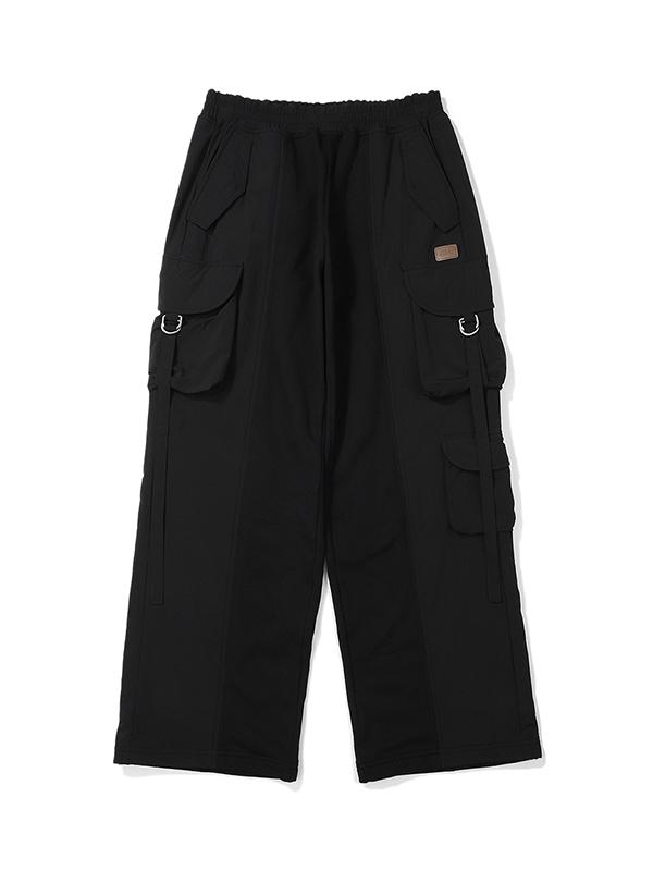 BBC EARTH Woven Patch Buckle Cargo Pants_Black