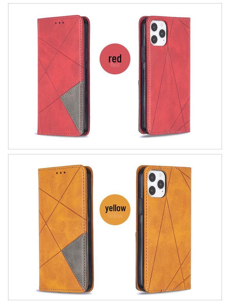 Apple 16 Diamantový Vzor Kožené Pouzdro pro iPhone 15/16 Pro - Ochranný Kryt s Texturou Hovězí Kůže