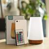 Touch Wood Grain Remote Control Night Light with Timer, 13 Rainbow Colors, USB Powered Ambient Bedside Lamp