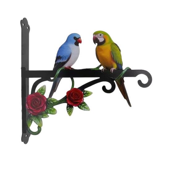 

Metal Plant Hanger Wall Hook Heavy Duty Hanging Basket Bracket Decorative Parrot Cat Flower Butterfly Wall Hanger for Planter Lantern Bird Feeder B