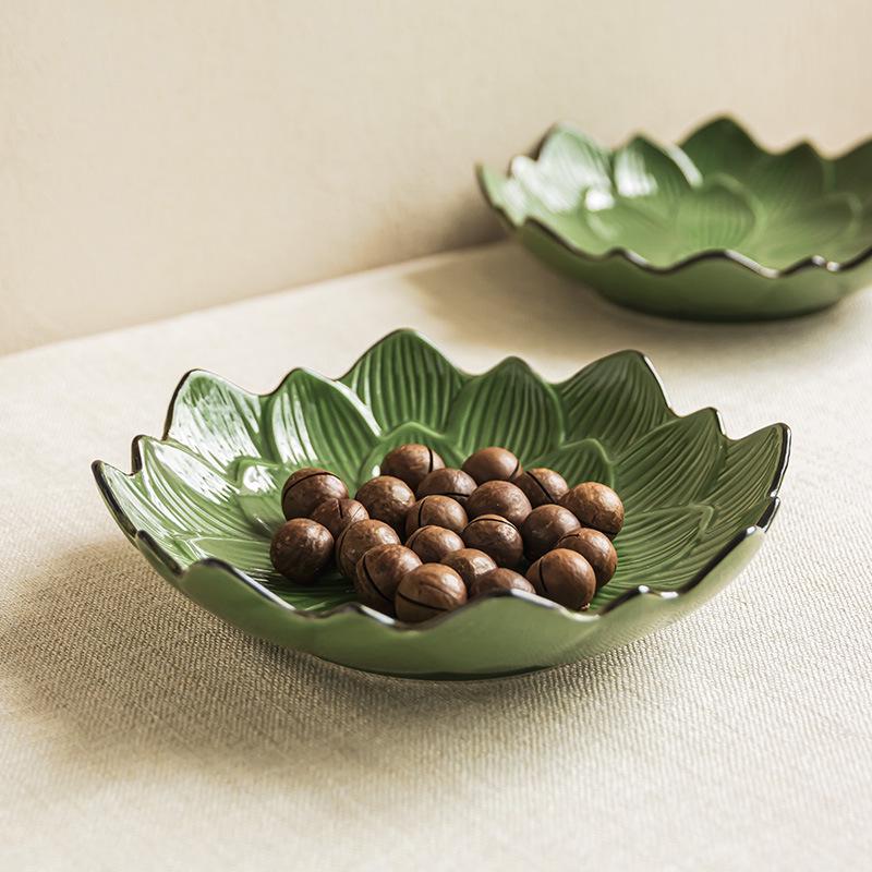 Niche Ceramic Lotus Flower Fruit & Dessert Plate