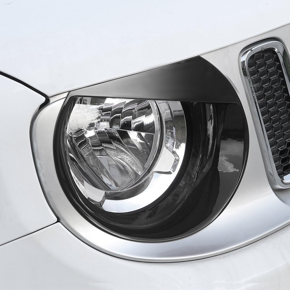 Angry Bird Front Headlight Bezels Trim Cover for Jeep Renegade 2015 2016 2017 2018 (Black)