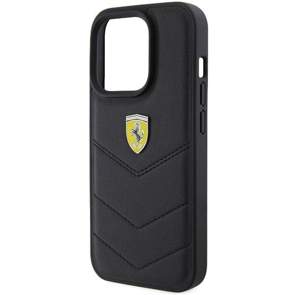 Ferrari Fehcp15Lrduk Iphone 15 Pro 6.1 Czarny/Black Hardcase Quilted Metal Logo