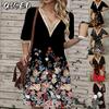 Moda Yaz Bahar Kısa Kollu V Yaka Günlük Elbiseler