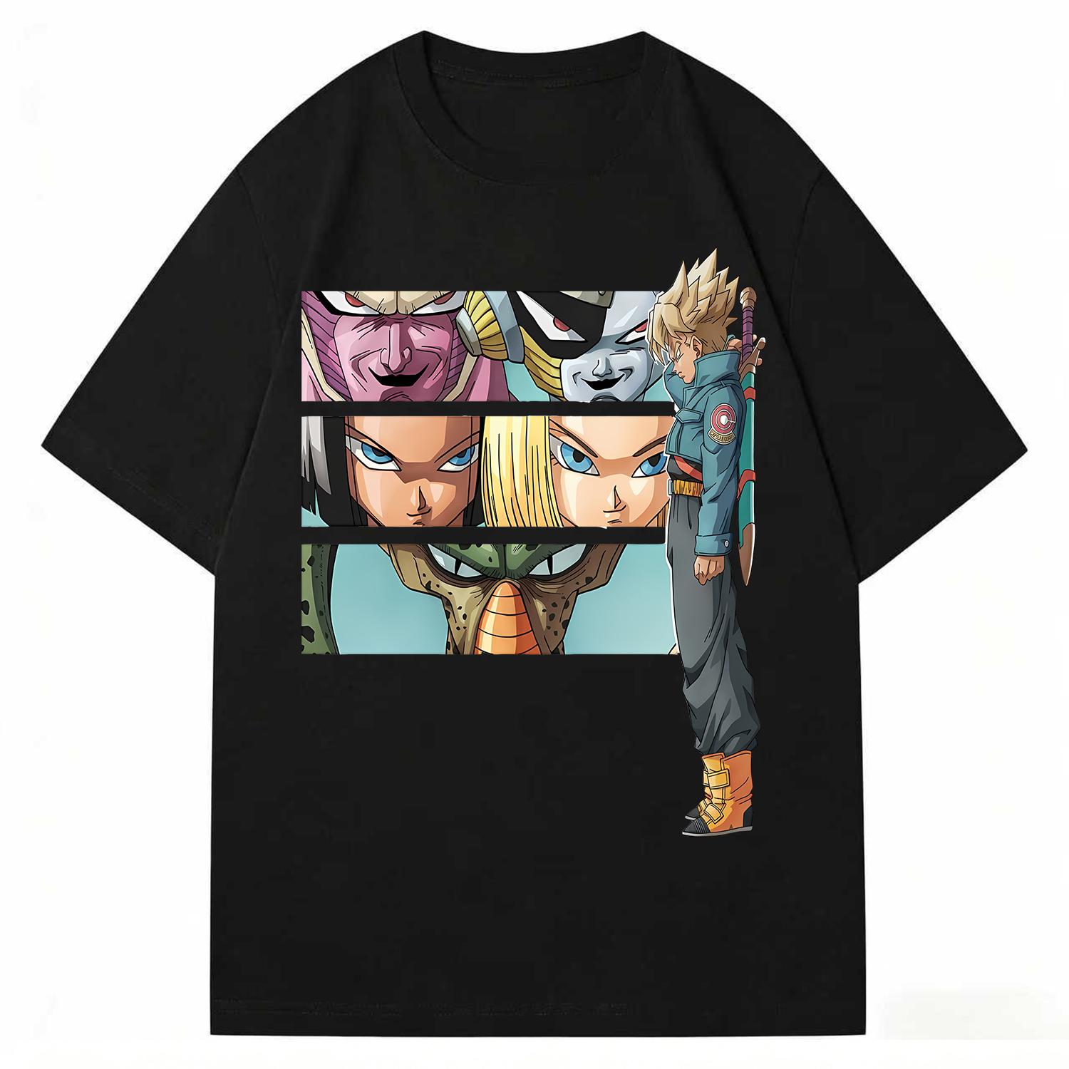 

2026 New Dragon Ball Trunks Android 17 Cell Printed Short Sleeve Tshirt Mens and Womens Tshirt Mens Tops Sports Tshirt Y2K S