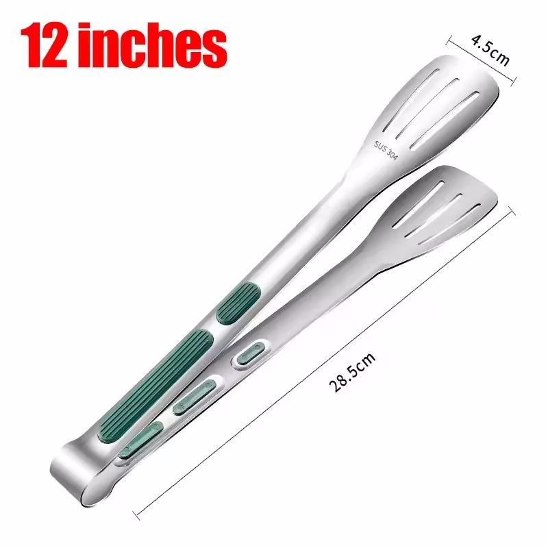7/9/12 Inch Non-slip Food Tongs Stainless Steel BBQ Meat Salad Bread Clip Tong Barbecue Grill Buffet Clamp Kitchen Cooking Tools