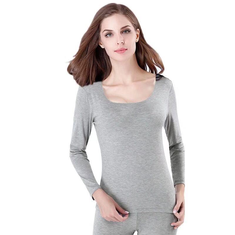 Women's Autumn Cotton Slim Fit Base Layer Set - Top and Pants