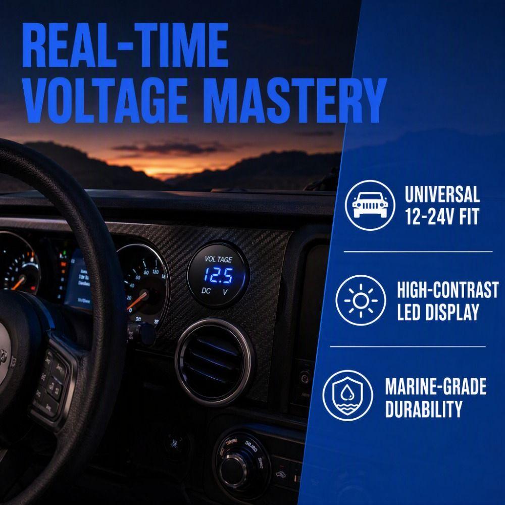 Waterproof Vehicle Voltmeter Tester DC 12V-24V Car Motorcycle Voltmete Marine Use