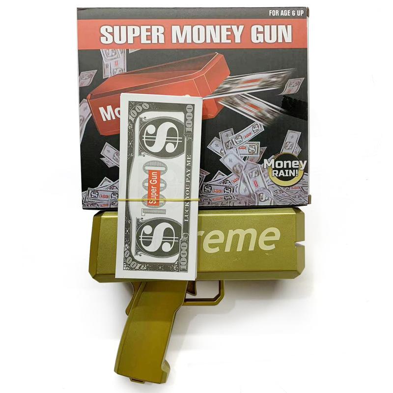 New Peculiar Squirt Money Gun Toy Money Gun Paper Money Squirt Money Gun Party Game Wedding Shooting Money Black Box