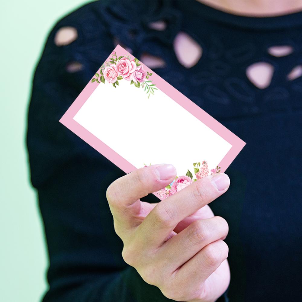 50st Akvarell Blommiga Tomma Kort, Dubbelsidiga för Presentetiketter & Tackkort, All-tillfälle Kontorsmaterial för Småföretag