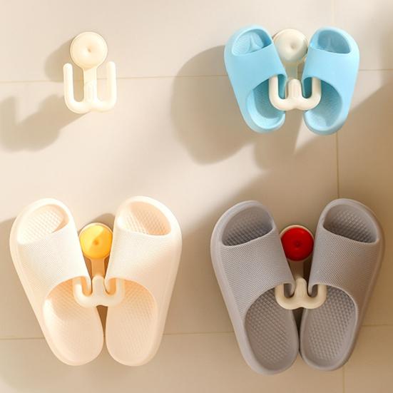 Yousheng Suction Cup Slipper Hook, No Drill Wall Mount Vertical Storage, Moisture Proof Corrosion Resistant Organizer, for Bathroom