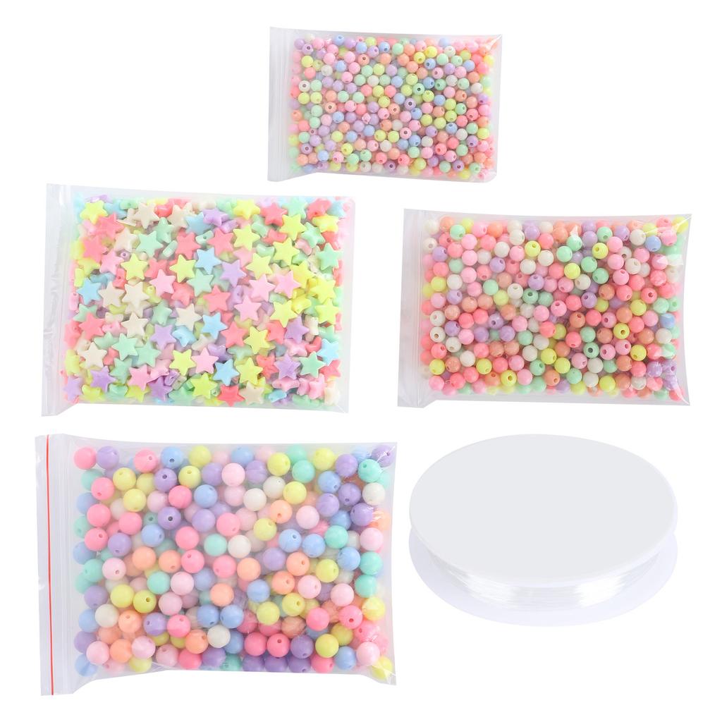 Round Beads Colorful FivePointed Star Handmade Bit DIY Crafts Supplies 6mm 8mm 10mm