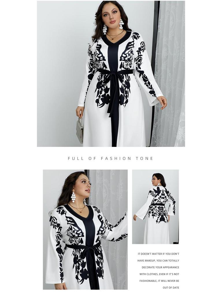 European and American Plus Size Elegant Sexy Long Sleeve Autumn/Winter Dress