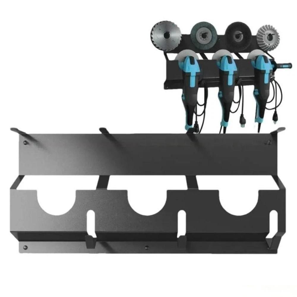Large Capacity Tool Storage Rack Sturdy Metal Storage Rack  Fixed Polishers Holder