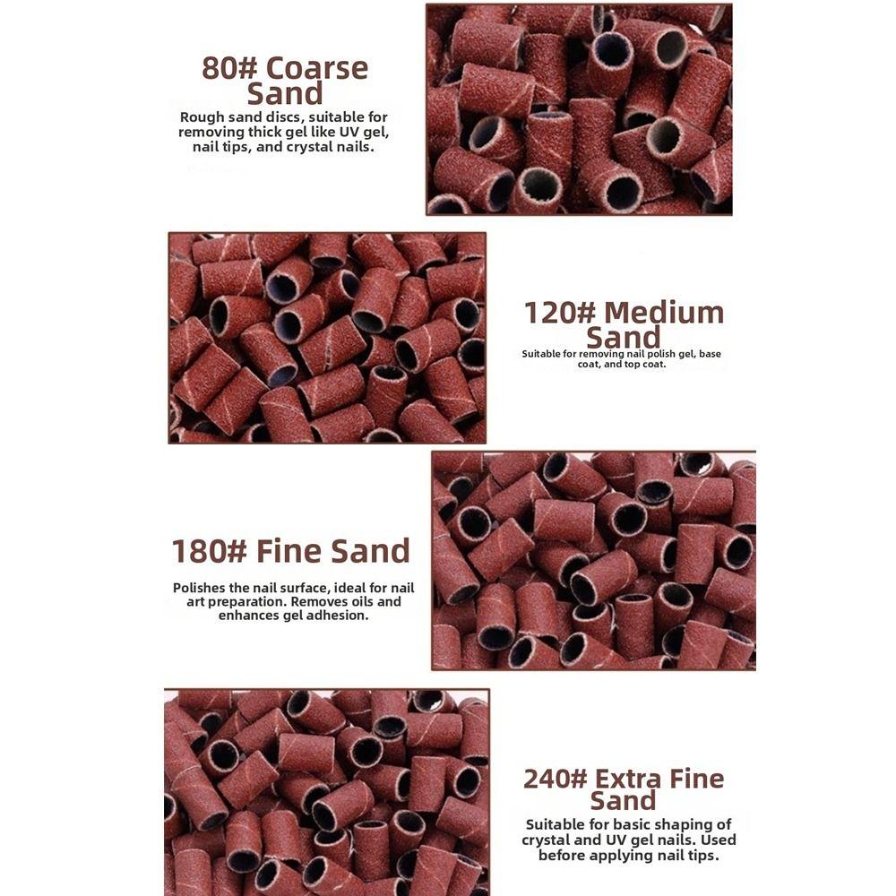 75/210Pcs Sanding Bands Nail Drill Bits Multi-functional Nail Grinder Polish  Manicure