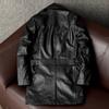 Genuine Cowhide Leather Jacket for Men Motorcycle Business Casual Suit Lapel Large Size Coat