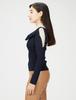 Snidel Decollete Docking Knit Pullover SWNT224140 NVY F See-Through Women's