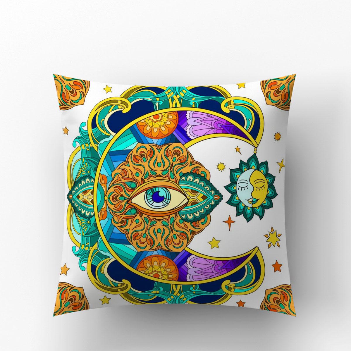 

Чохли для подушок із вінтажним принтом 45x45 см. Sun Moon God Наволочка Sun Yoga Home Decor Вітальня Диван Наволочка 40x40cm
