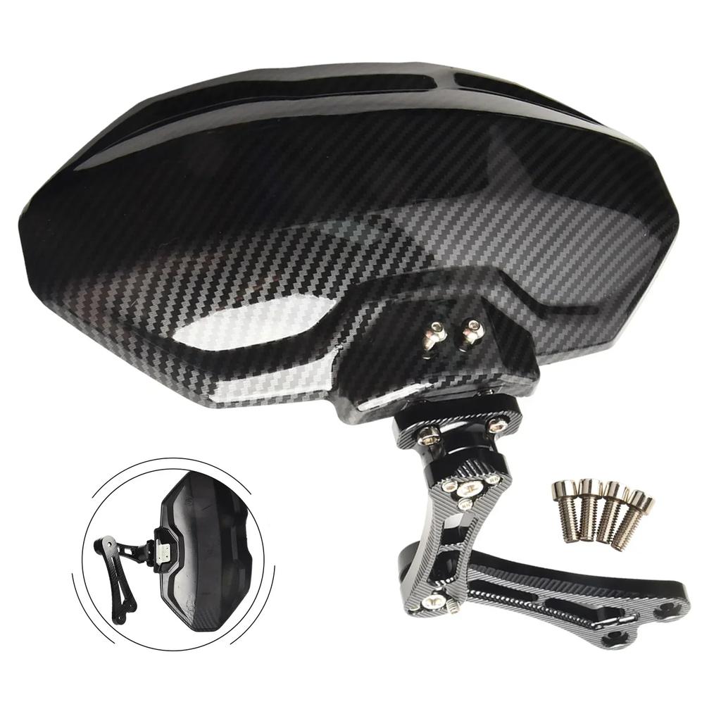 Motorcycle Adjustable Imitation Carbon Fiber Aluminium Alloy Rear Wheel Fender Mudguard Universal Extend Extender Accessories