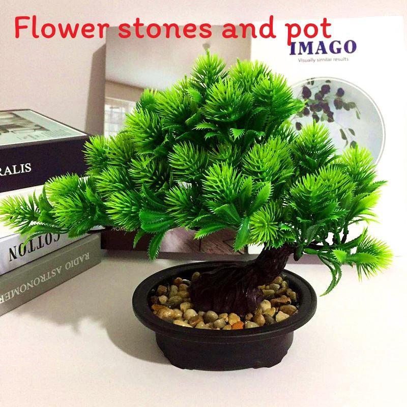 

Plastics Simulated Pinus Hwangshanensis Artificial Green Plants Potted Plants зелёный