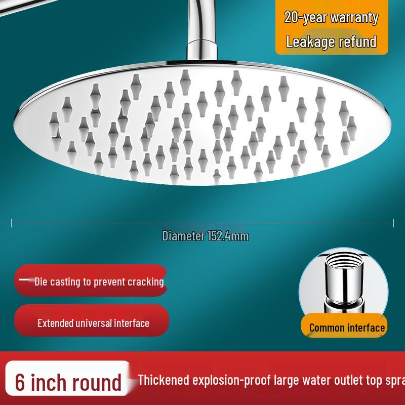 304 Stainless Steel Pressure-Boosting Rain Shower Head for Home Bathrooms