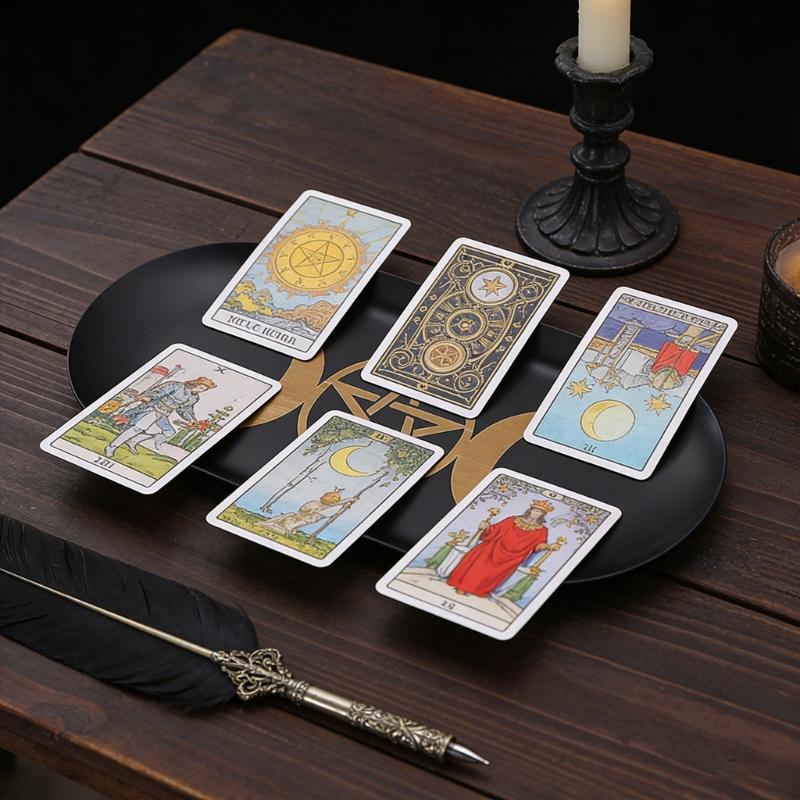 Tarots Candle Holder Board Astrology Candlestick Altars Plate Witchcraft Wiccan Divinations Decors Candle Holder Tray