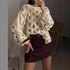 Women's Casual Solid Color Beach Crochet Long Sleeve Sweater Pullover