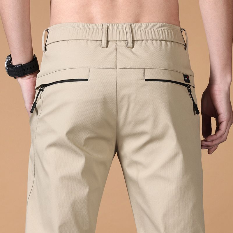 Streetwear Men's Fashion Casual Suit Pants Spring Autumn Solid All-match Slim Korean Male Clothing New Full Straight Trousers 38