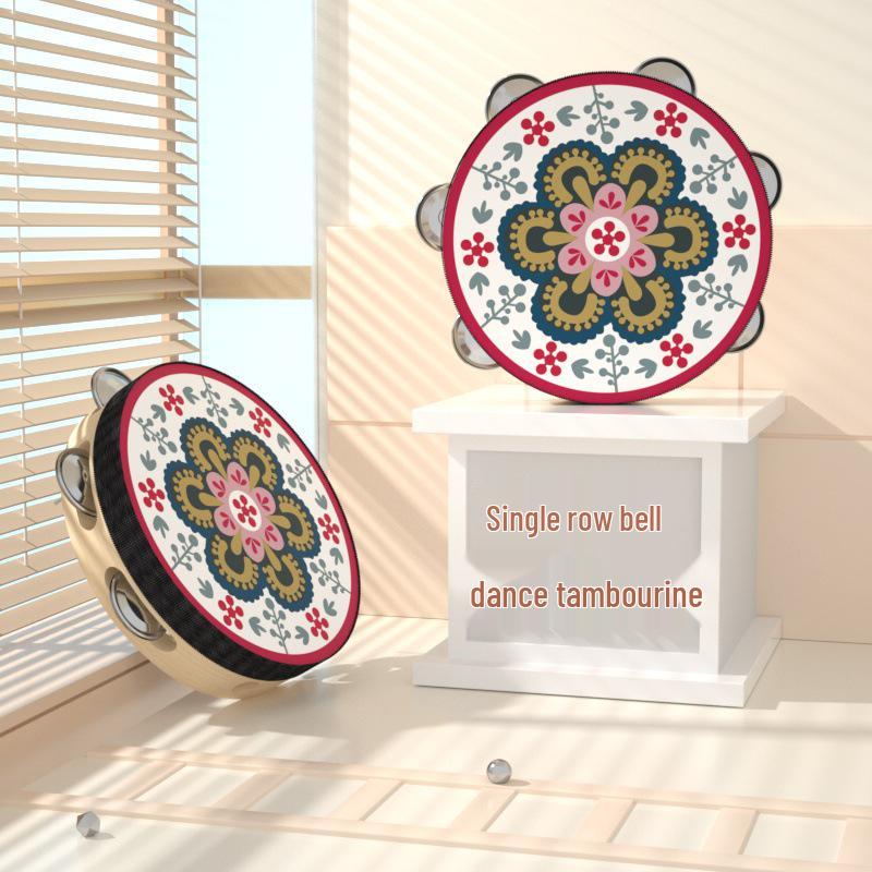 6-Inch Dunhuang Style Tambourine: Ancient Performance Hand Drum & Orff Instrument