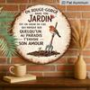 2D Flat, 1pc Waterproof Round Aluminum Robin Sign, French Memorial Quote with Robin & Garden Print, Retro Distressed Finish, Durable Metal Hanging
