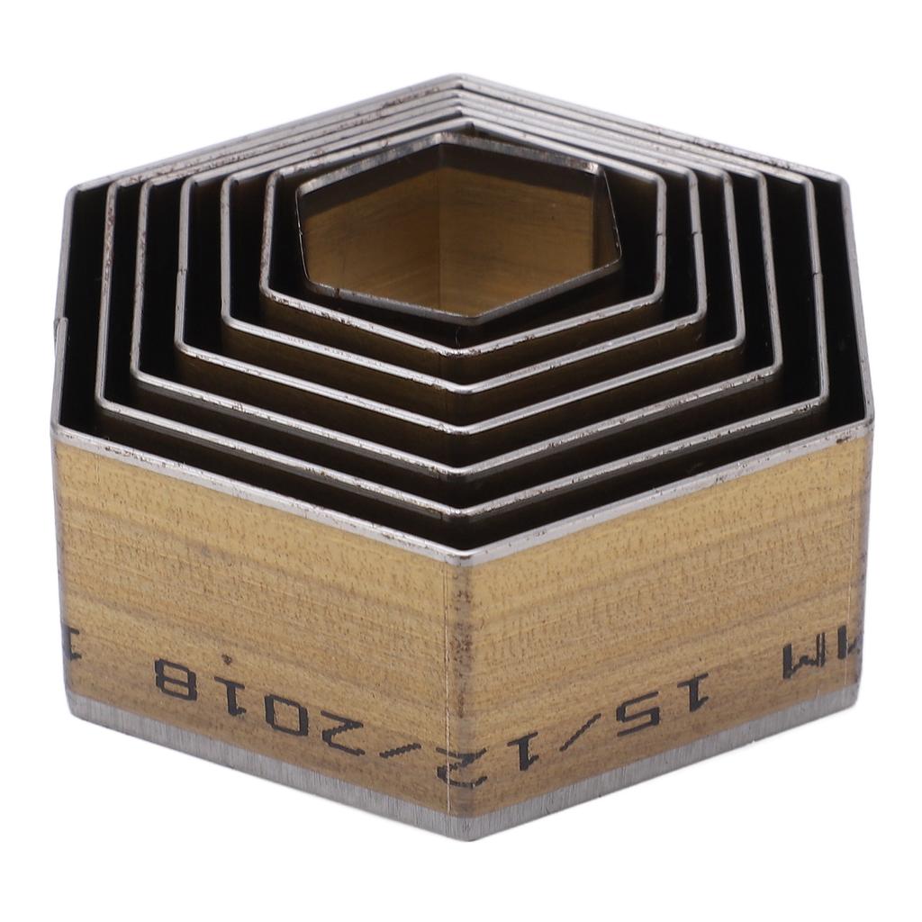 7PCS Leather Die Cutter Polygon Handicraft Leather Cutting Dies Mold 20‑50mm High Carbon Steel