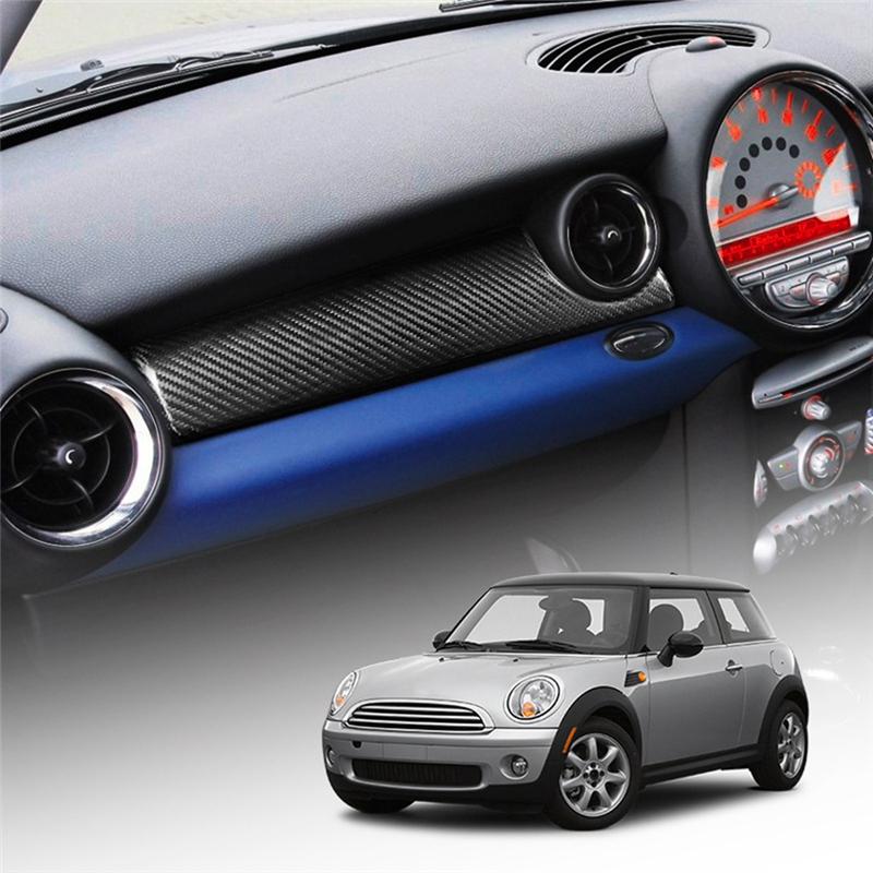 Central Control Decorative Cover Real Carbon Fiber Trument Panel Trim Sticker For Car For MINI R55 R56 2007-2013 LHD