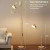 Gold Floor Lamp with Dimmer & Timer, Flexible Gooseneck, LED Bulb for Reading, Bedside, Living Room