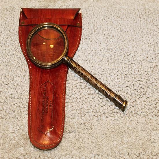 Brass Magnifying Glass, Maritime Style Magnifying Glass, Vintage Décor Magnifying Glass, Brass Finish Magnifier.