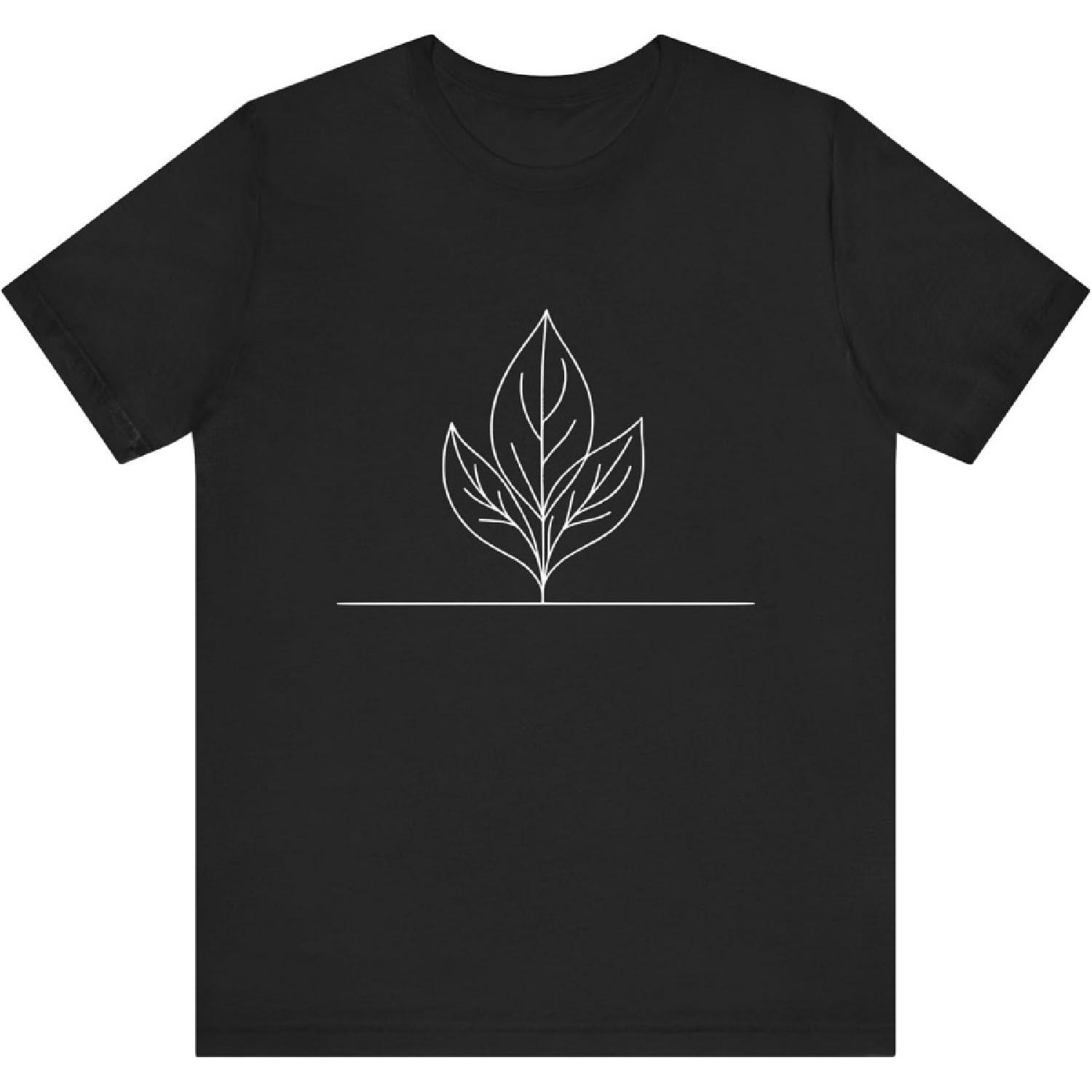 One Line Art Drawing Tea Leaf 623 Unisex T-Shirt S