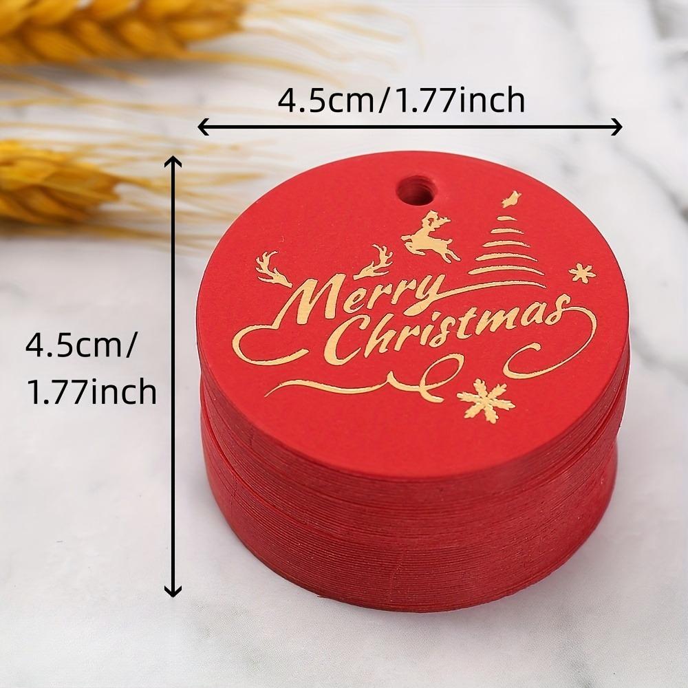 

100pcs Christmas Gift Tags,Round Golden Foil Holiday Present Labels, DIY Xmas Wrapping,Festive Decoration,Suitable for Christmas 4.5X4.5 CM