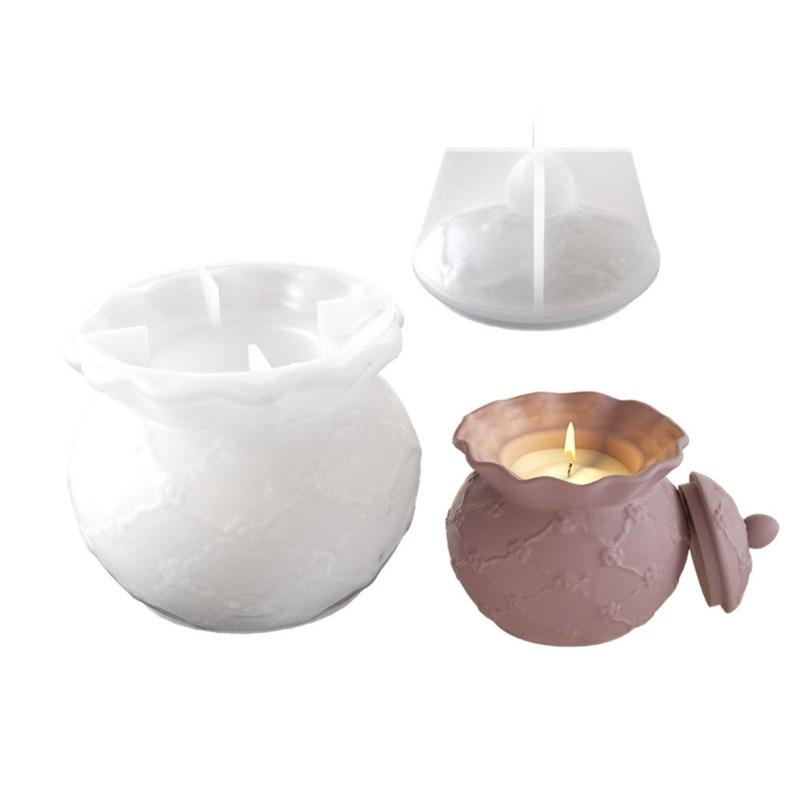 Jar Resin Mold with Lid Silicone Storage Box Mould for Epoxy Casting Resin Craft Jewelry Container Candle Holder Decors