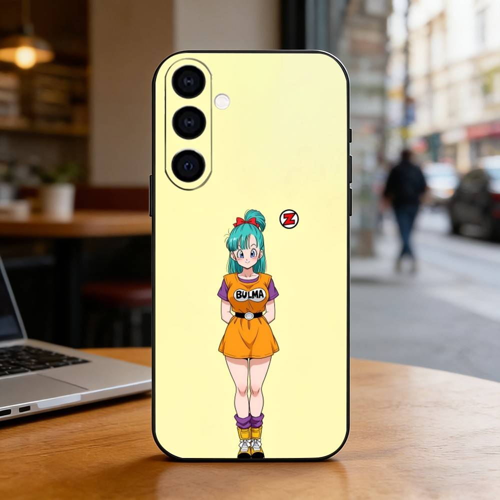 Dragon Ball Bulma Phone Case Black Silicone Soft For Samsung Galaxy A73,A72,A71,A70,A53,A52,A51